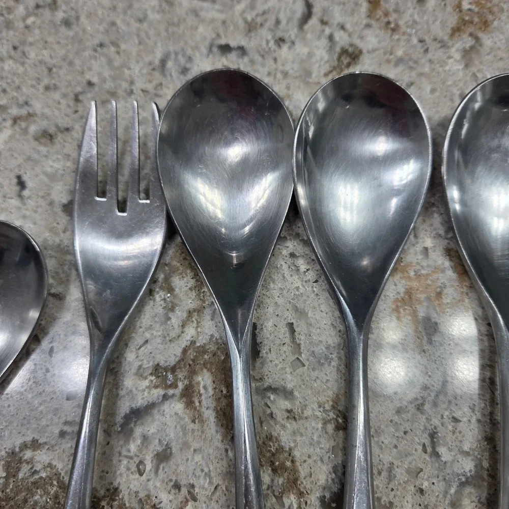 Vintage MCM Oxford Hall Stainless Japan Flatware Lot 5pc Spoons Fork Replacement